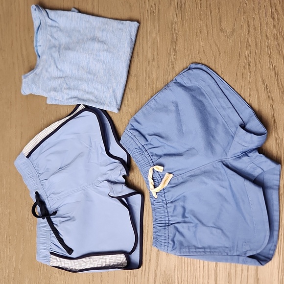 J.Crew Girls Blue Athletic Shorts + Tee Bundle (Size 6) - Picture 1 of 14